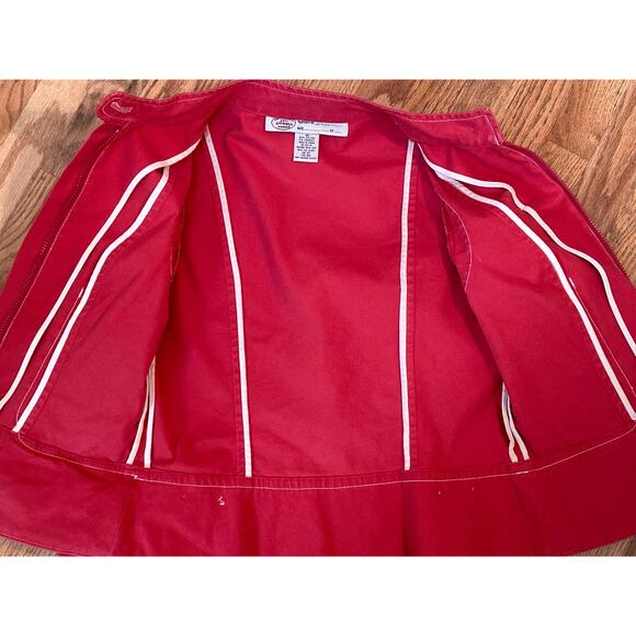 Anthropologie Sitwell ~ Moto Jean Jacket Bright Redish Pink Buttons ~ Sz 10 - Picture 9 of 9